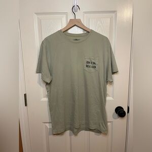 Duck Head Wood Duck Short Sleeve Tee Shirt in Sage Green Men’s Size Medium
